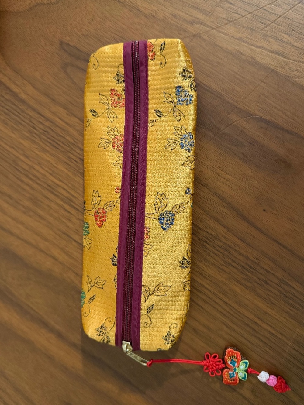 New Korean Traditional Embroidered Silk Pouch - Pencil Case or Cosmetic Bag